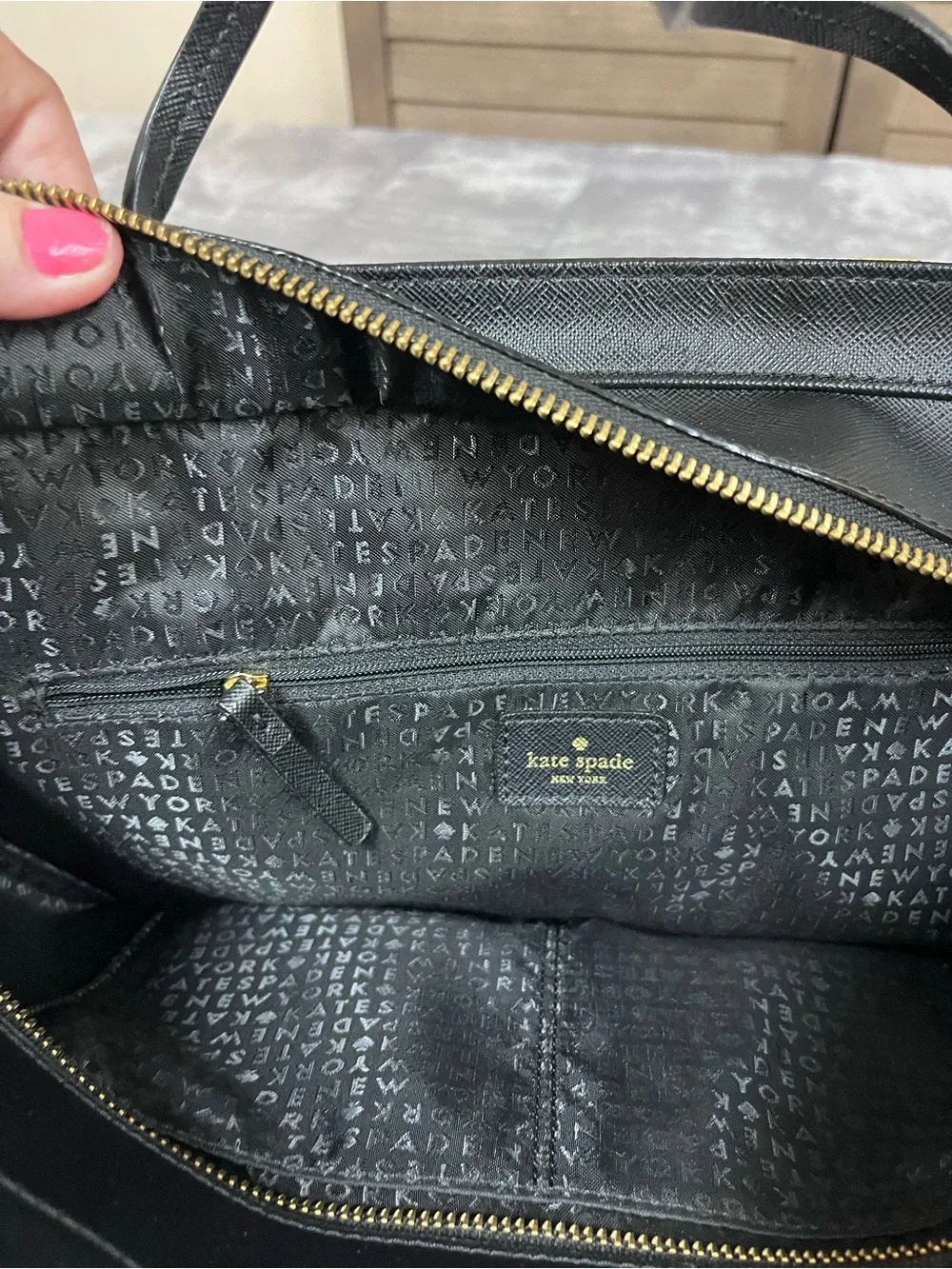 kate spade Black Daisy Tote Bag